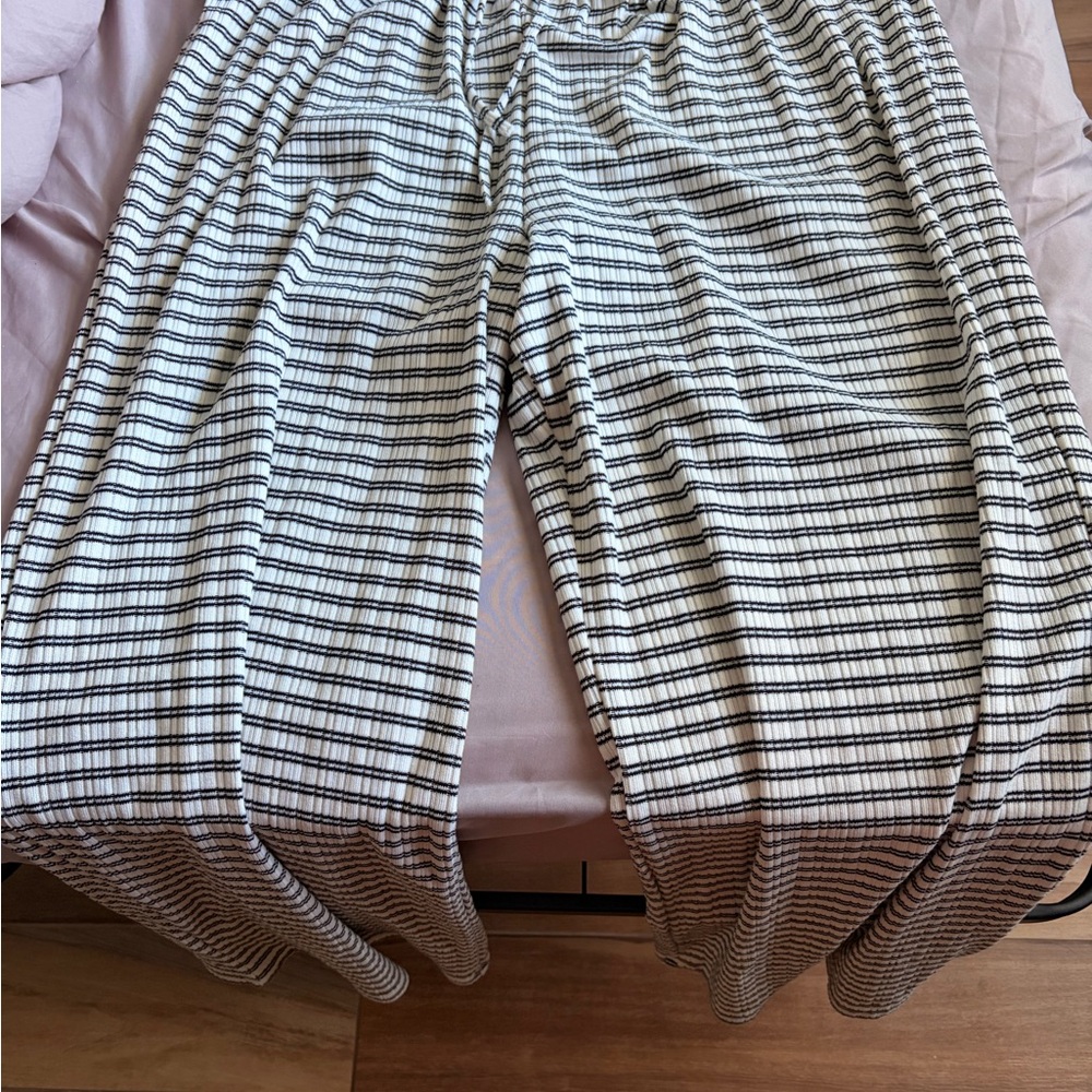 Divided Black and White Striped Chinos